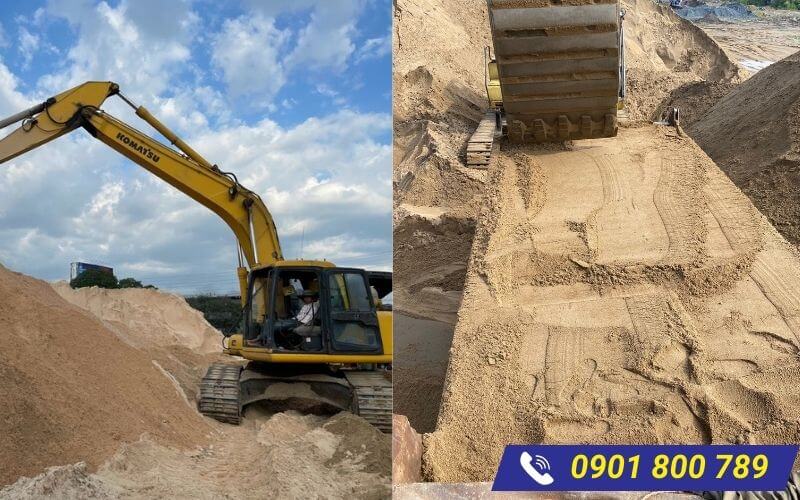 Cát xây tô được vận chuyển đến tận công trình