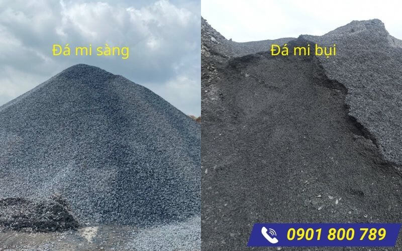 Phân biệt đá mi bụi và đá mi sàng xây dựng