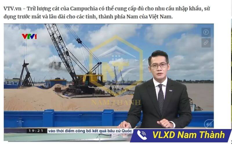 VTV đưa tin cát nhập khẩu từ Campuchia