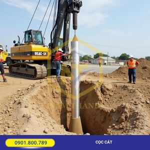 Thi công cọc cát