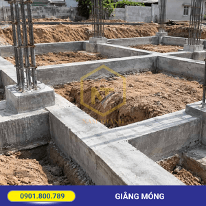 Thi công giằng móng